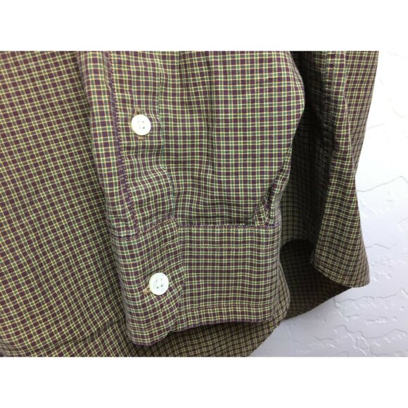 Daniel Cremieux Collection Mens Plaid Button Shirt Brown Green Size XL - Picture 4 of 9